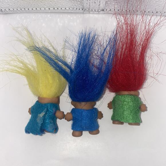 DAM Troll Dolls Set Of Three Felt Shirt 2005 Vintage Preowned - Picture 3 of 4
